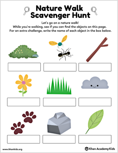 Nature walk printable